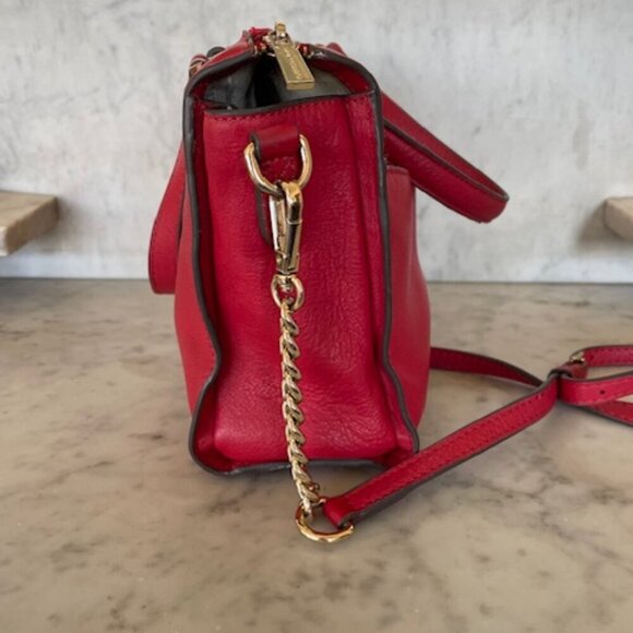 PAUL COSTELLOE Vintage Red Leather Satchel/Shoulder Bag Purse - Picture 10 of 17